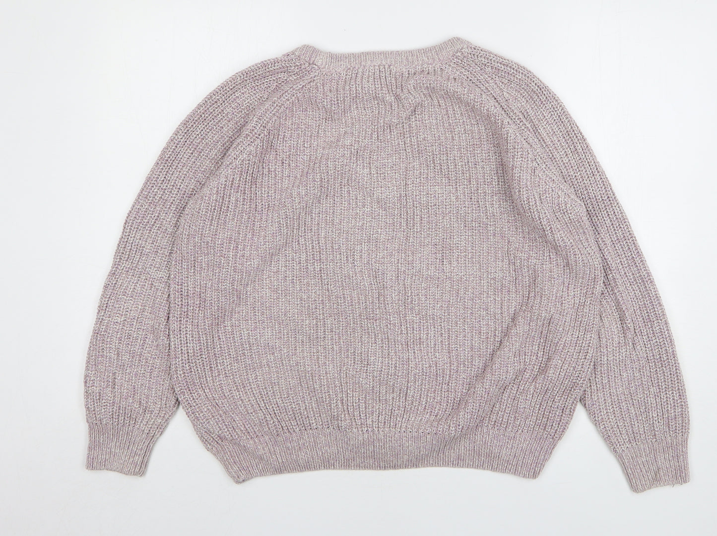 Marks and Spencer Womens Pink Round Neck Cotton Pullover Jumper Size 18