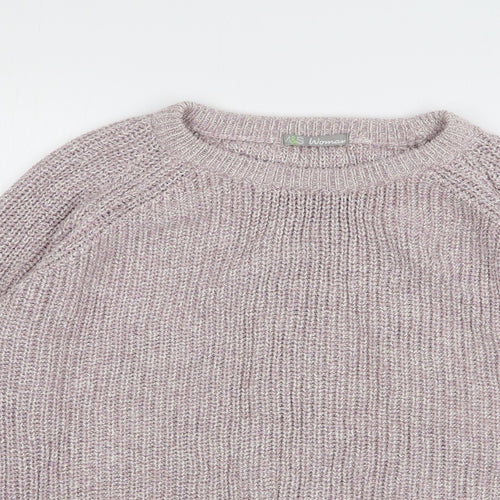 Marks and Spencer Womens Pink Round Neck Cotton Pullover Jumper Size 18