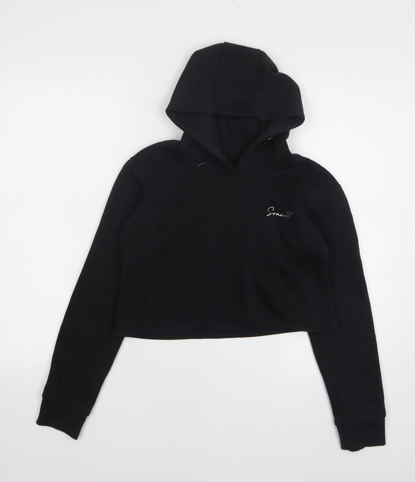 Sonneti Girls Black Polyester Pullover Hoodie Size 12-13 Years - Cropped