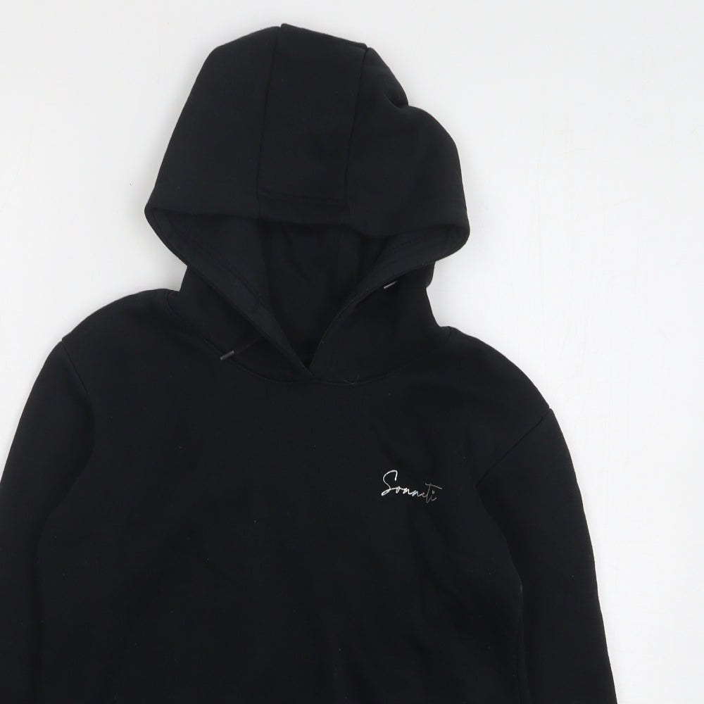 Sonneti Girls Black Polyester Pullover Hoodie Size 12-13 Years - Cropped