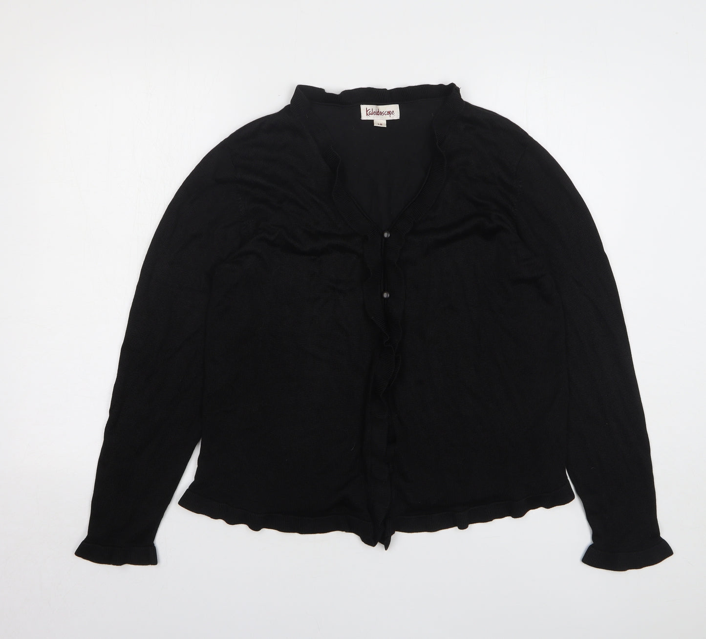 Kaleidoscope Womens Black V-Neck Viscose Cardigan Jumper Size 18