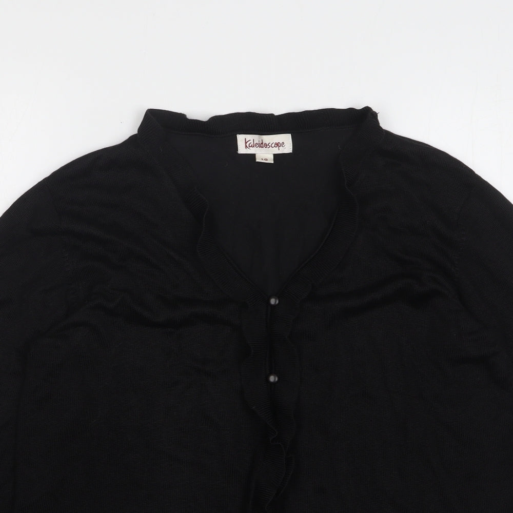Kaleidoscope Womens Black V-Neck Viscose Cardigan Jumper Size 18