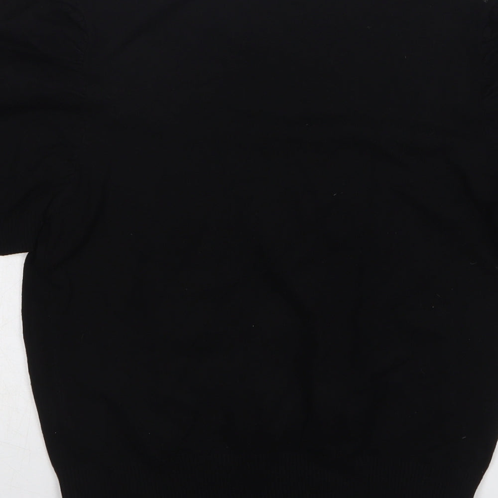 New Look Womens Black Round Neck Viscose Pullover Jumper Size 16