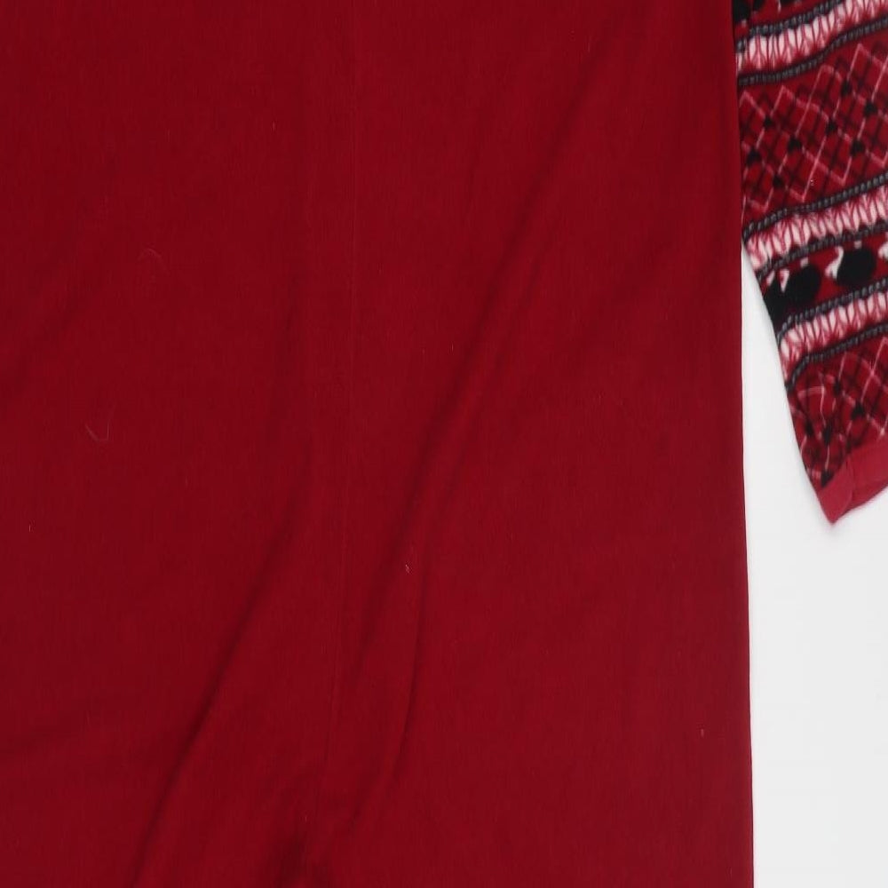 Primark Womens Red Argyle/Diamond Polyester Kaftan One Piece Size 12 - Hedgehog