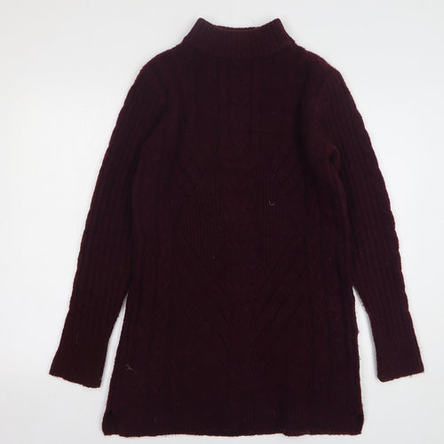 Dunnes Stores Womens Purple High Neck Acrylic Pullover Jumper Size 8