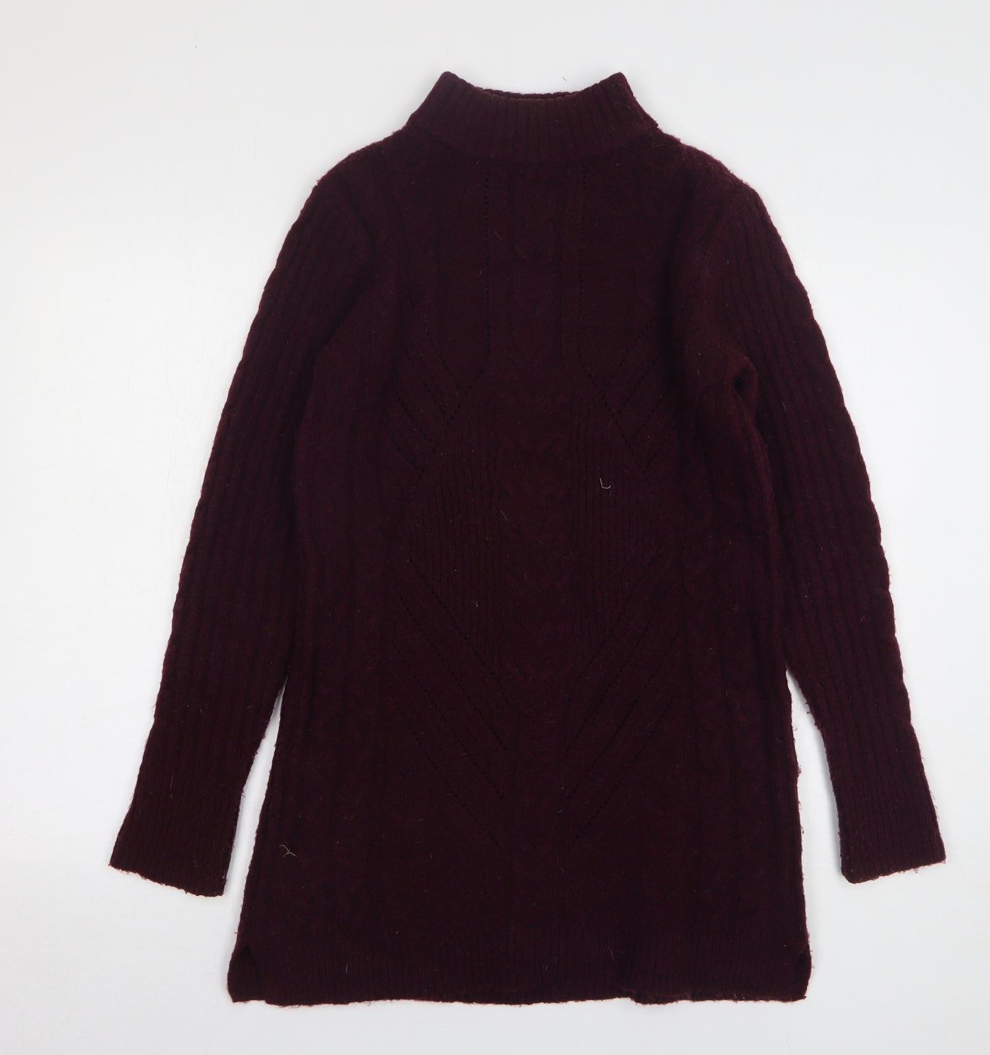 Dunnes Stores Womens Purple High Neck Acrylic Pullover Jumper Size 8