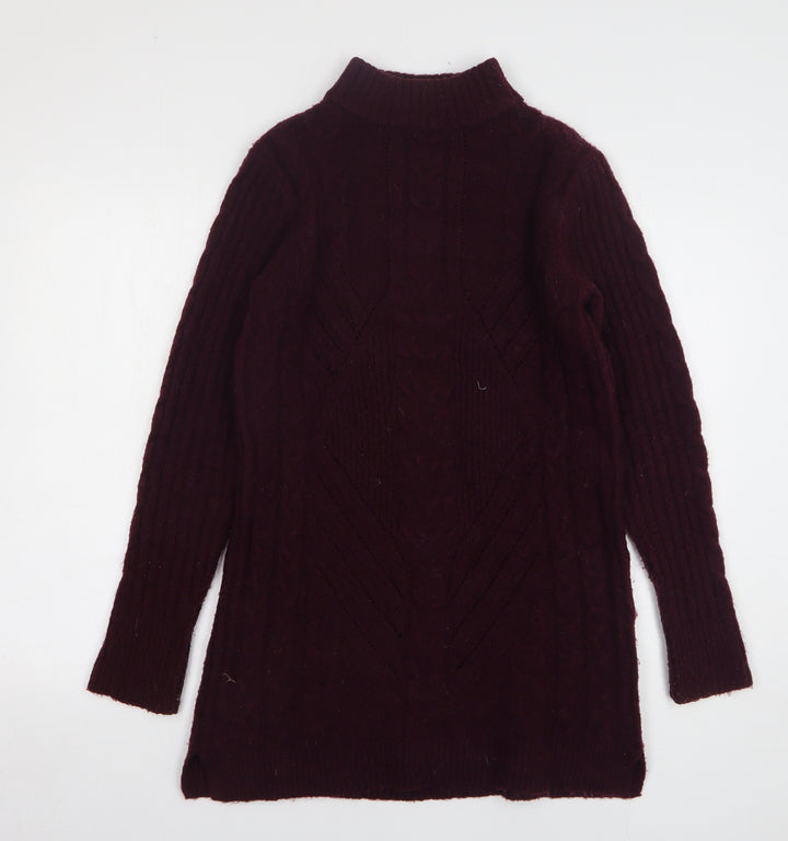 Dunnes Stores Womens Purple High Neck Acrylic Pullover Jumper Size 8