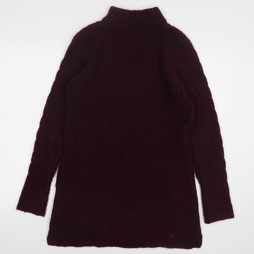 Dunnes Stores Womens Purple High Neck Acrylic Pullover Jumper Size 8