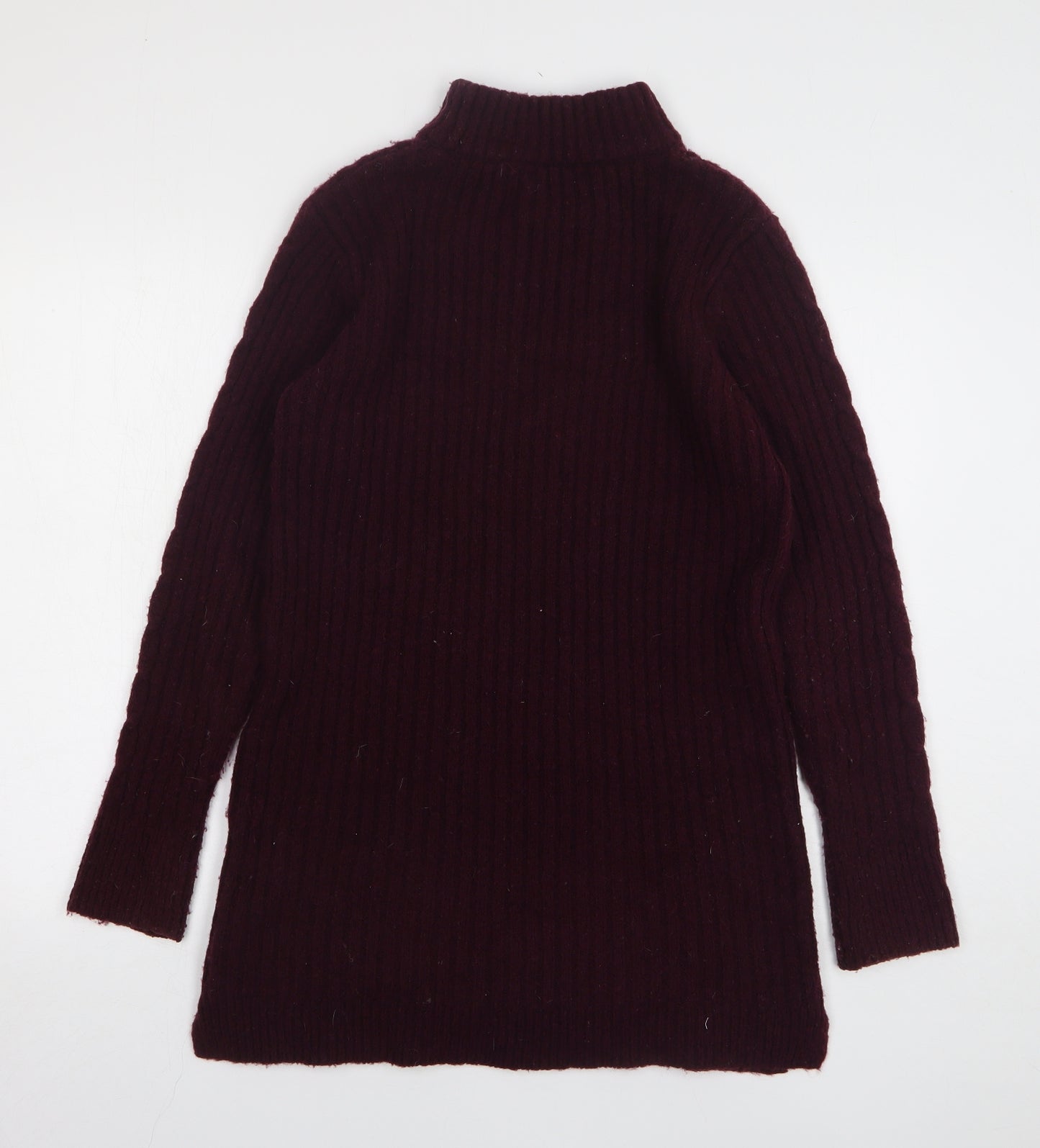 Dunnes Stores Womens Purple High Neck Acrylic Pullover Jumper Size 8