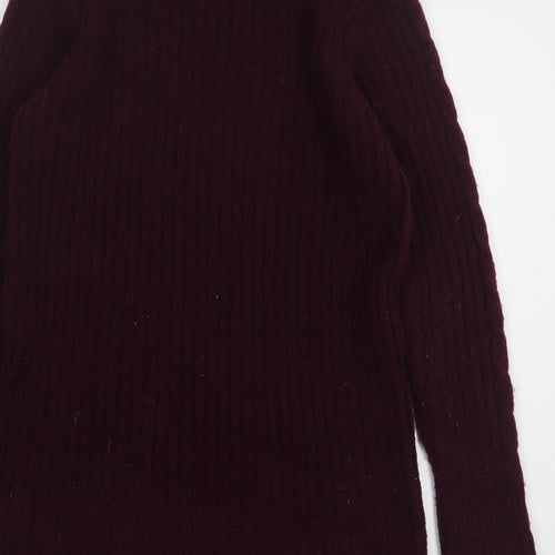 Dunnes Stores Womens Purple High Neck Acrylic Pullover Jumper Size 8
