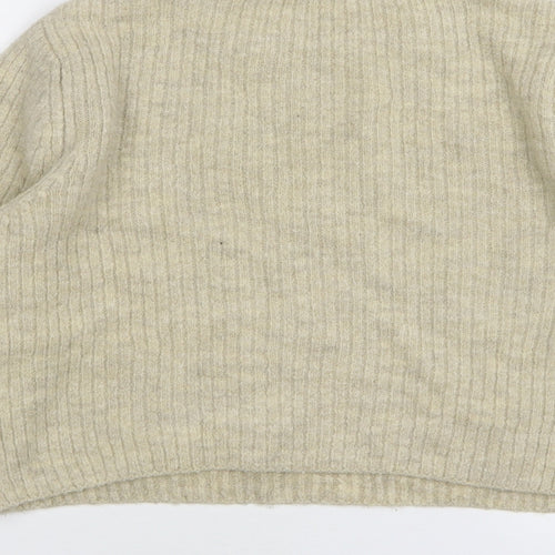 George Womens Beige Round Neck Acrylic Pullover Jumper Size 8