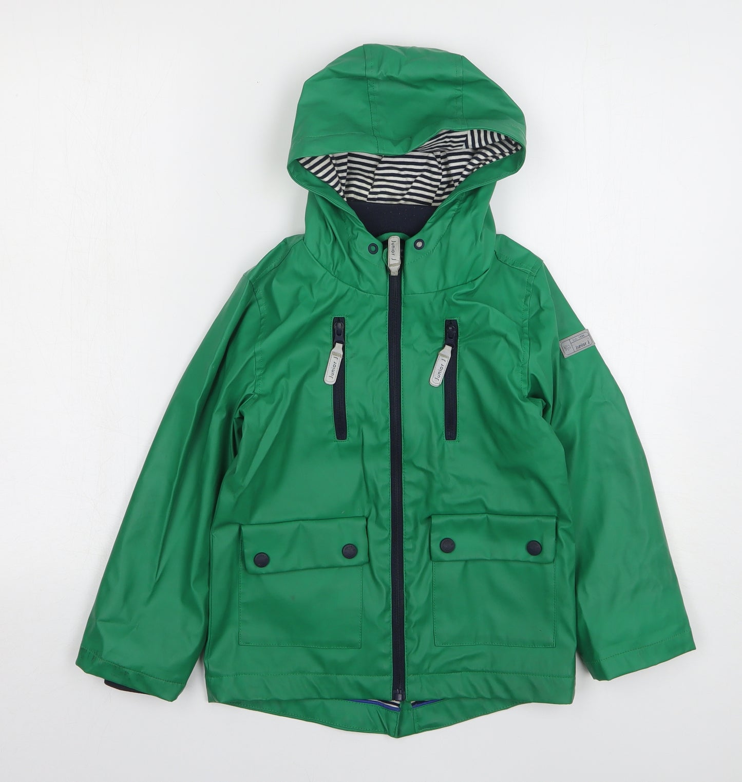 Jasper Conran Boys Green Rain Coat Coat Size 5-6 Years Zip
