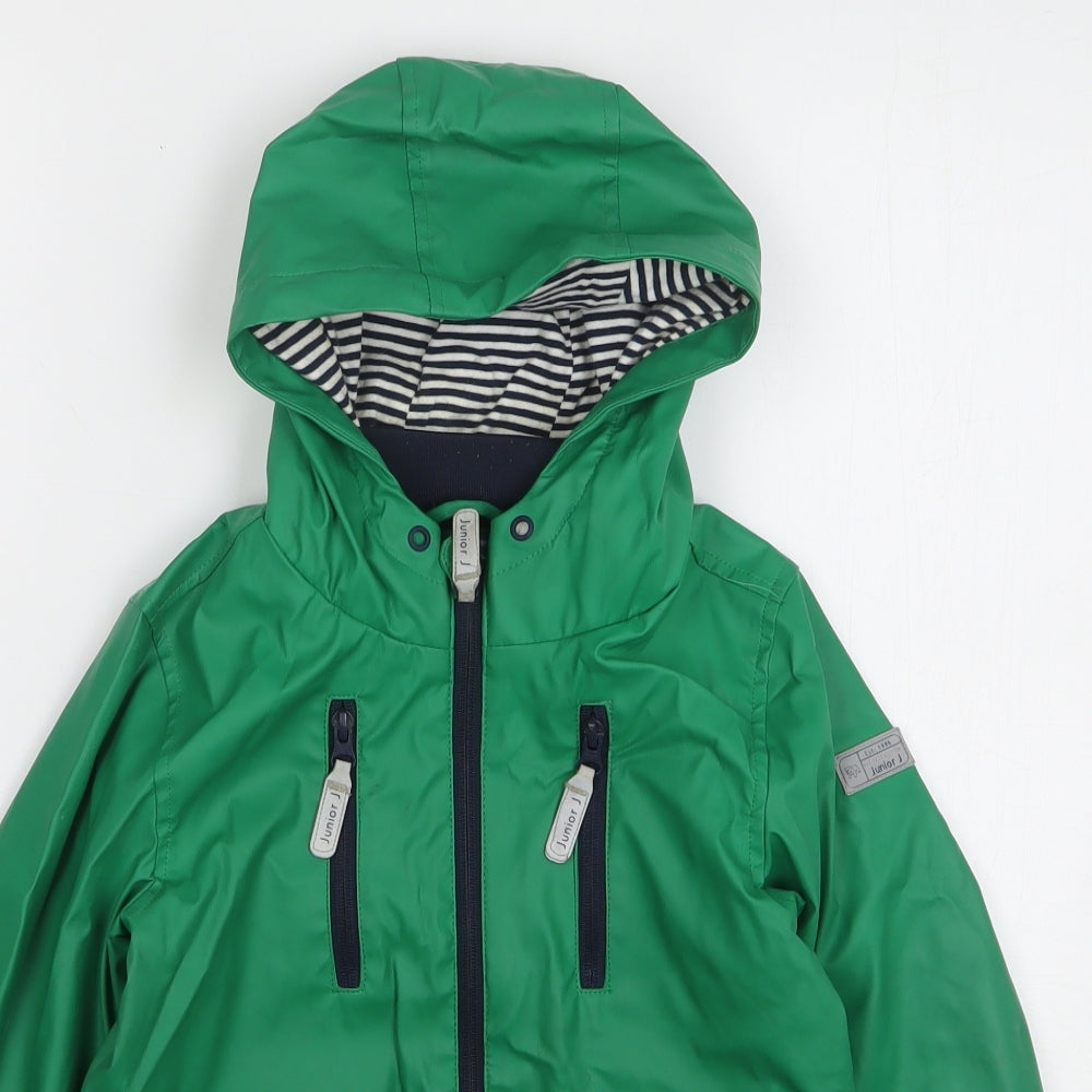 Jasper Conran Boys Green Rain Coat Coat Size 5-6 Years Zip