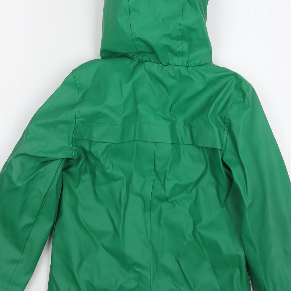Jasper Conran Boys Green Rain Coat Coat Size 5-6 Years Zip