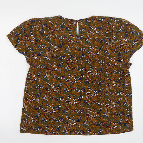 Cutie Womens Multicoloured Floral Polyester Basic Blouse Size 16 Round Neck