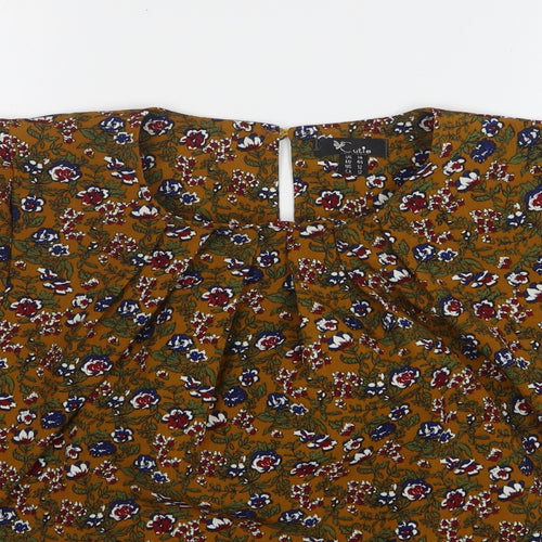 Cutie Womens Multicoloured Floral Polyester Basic Blouse Size 16 Round Neck