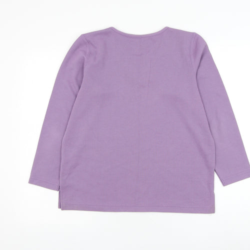 Bonmarché Womens Purple Round Neck Polyester Pullover Jumper Size S