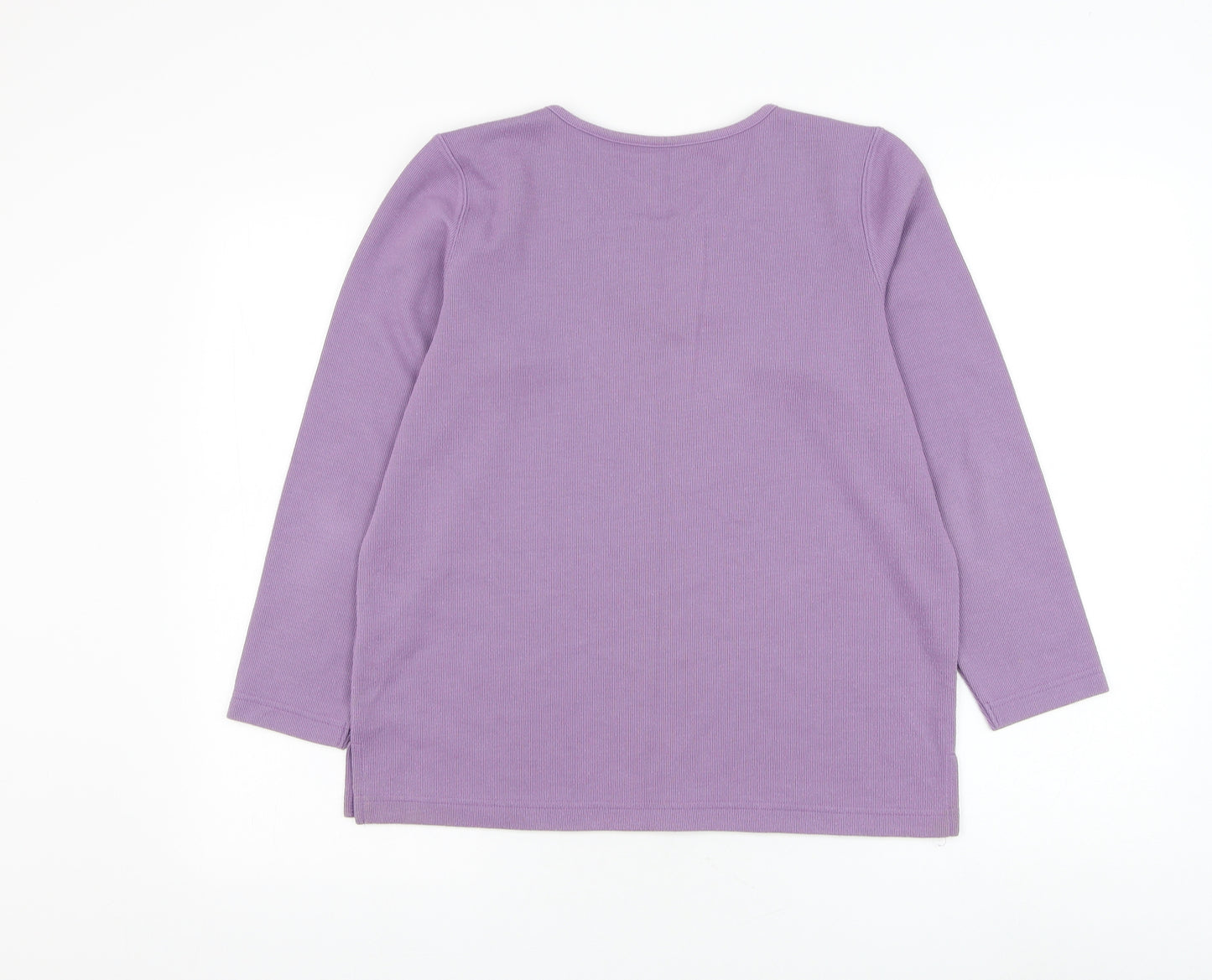 Bonmarché Womens Purple Round Neck Polyester Pullover Jumper Size S