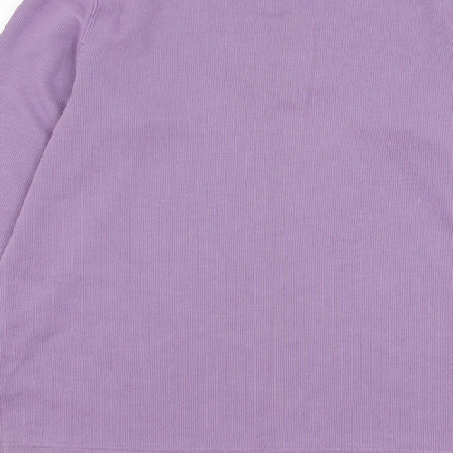 Bonmarché Womens Purple Round Neck Polyester Pullover Jumper Size S