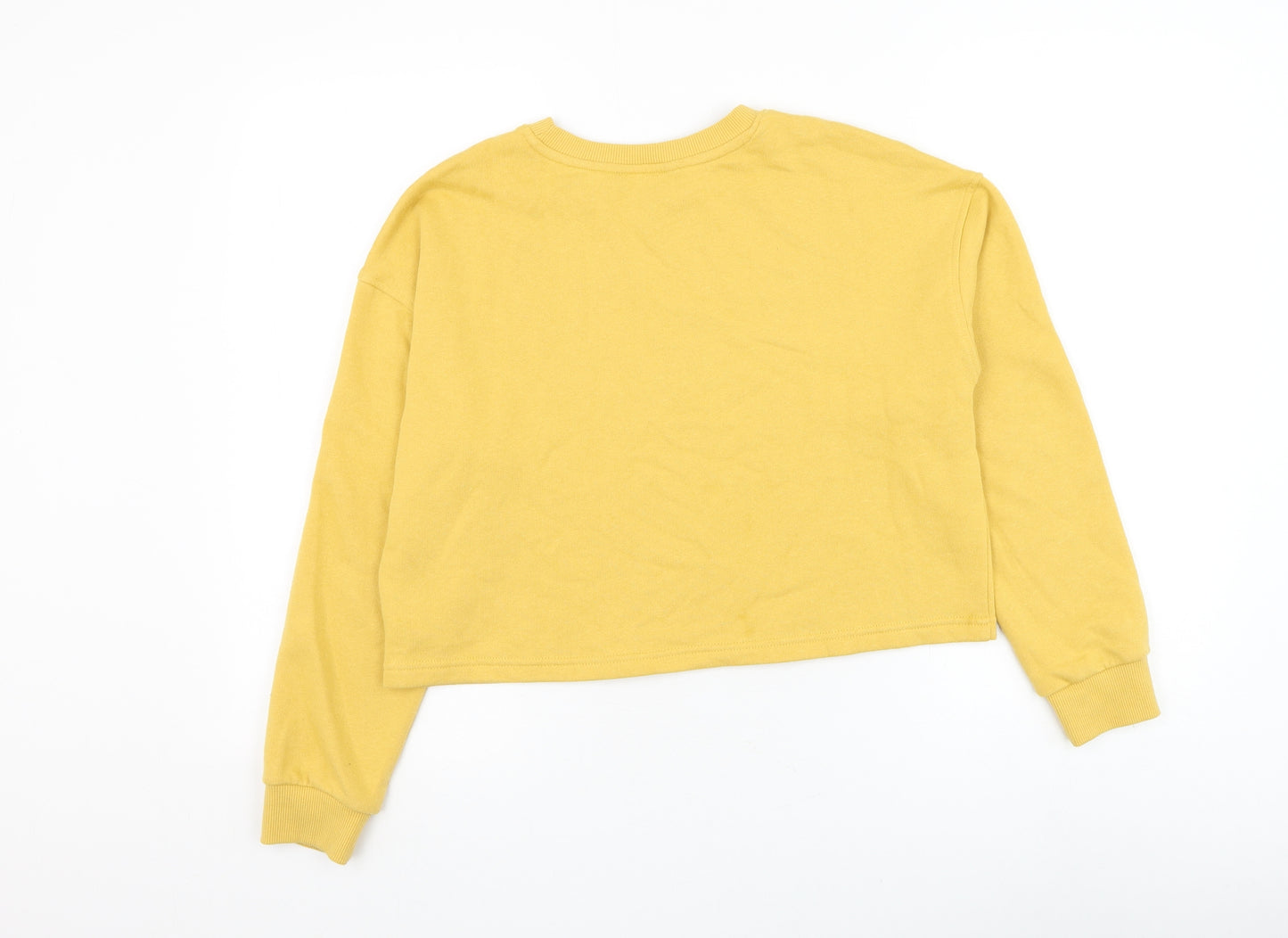 New Look Girls Yellow Cotton Pullover Sweatshirt Size 12-13 Years Pullover