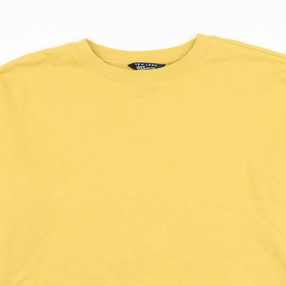 New Look Girls Yellow Cotton Pullover Sweatshirt Size 12-13 Years Pullover
