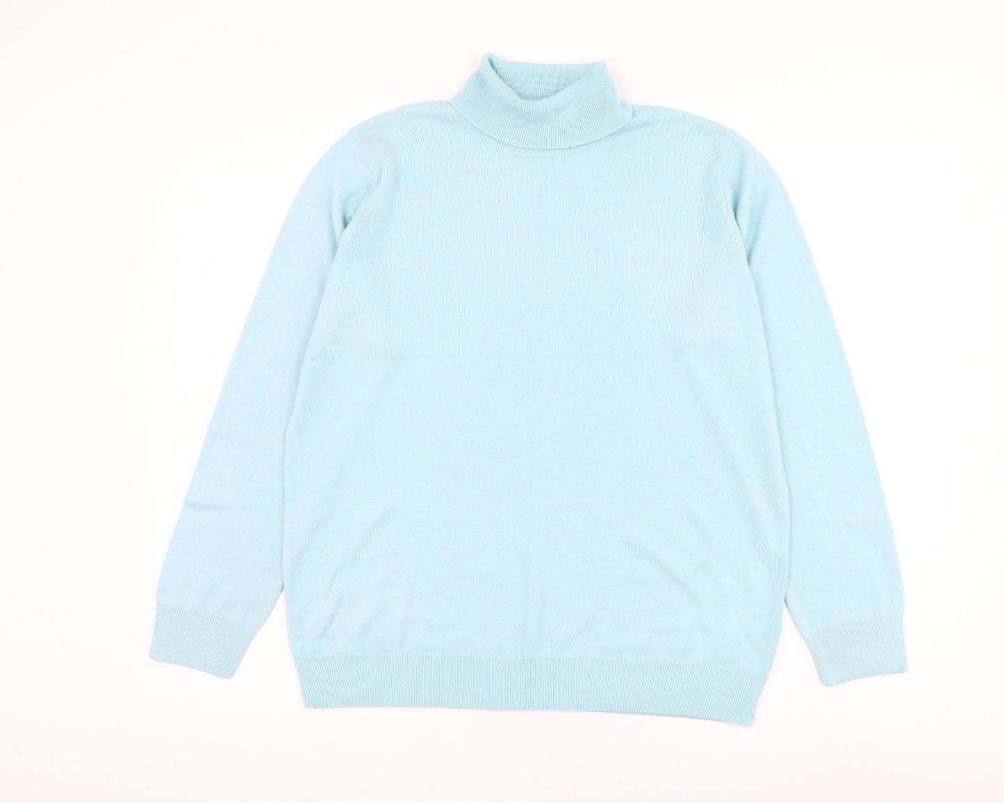 Marks and Spencer Womens Blue Roll Neck Acrylic Pullover Jumper Size 16