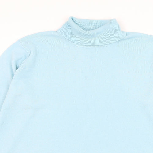 Marks and Spencer Womens Blue Roll Neck Acrylic Pullover Jumper Size 16