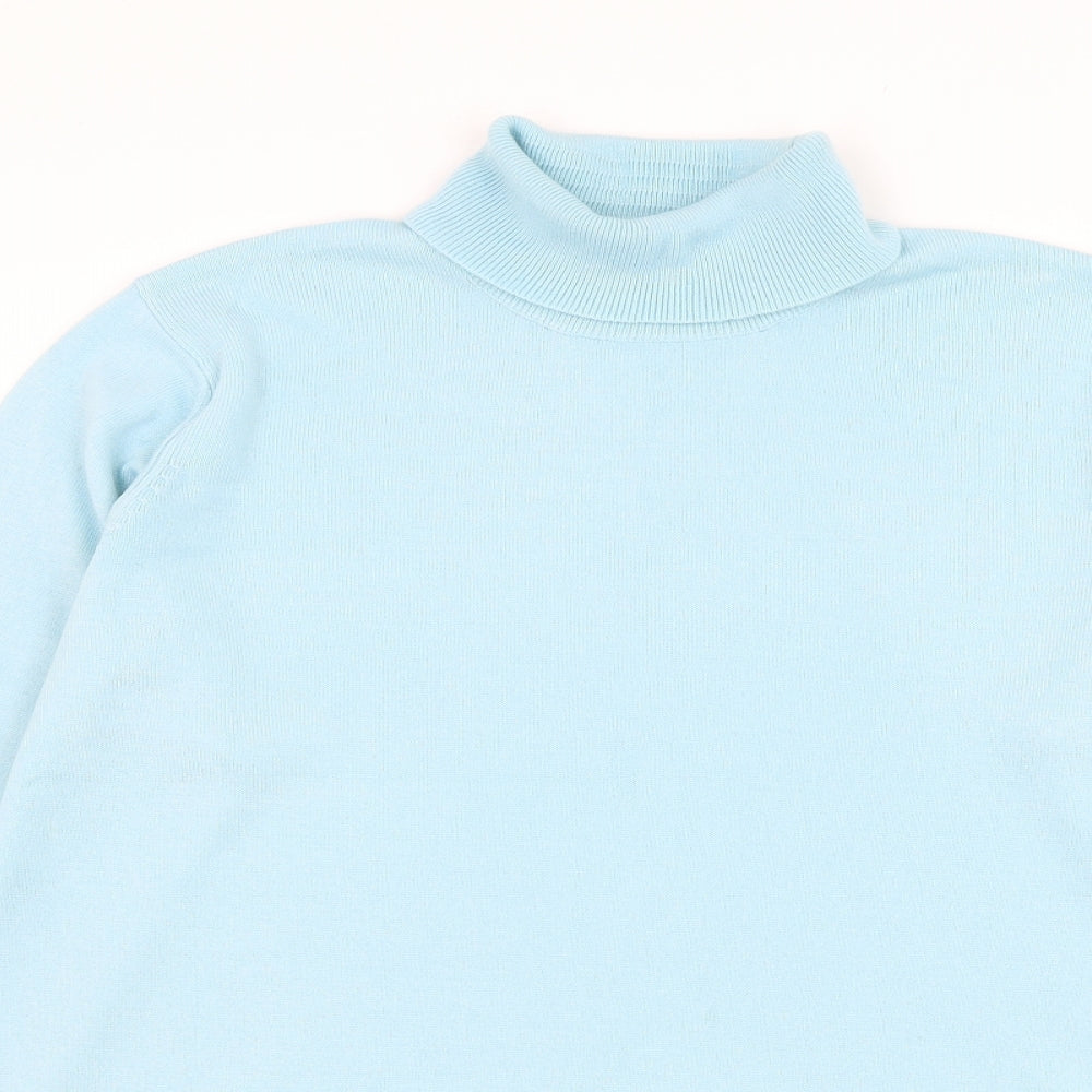 Marks and Spencer Womens Blue Roll Neck Acrylic Pullover Jumper Size 16