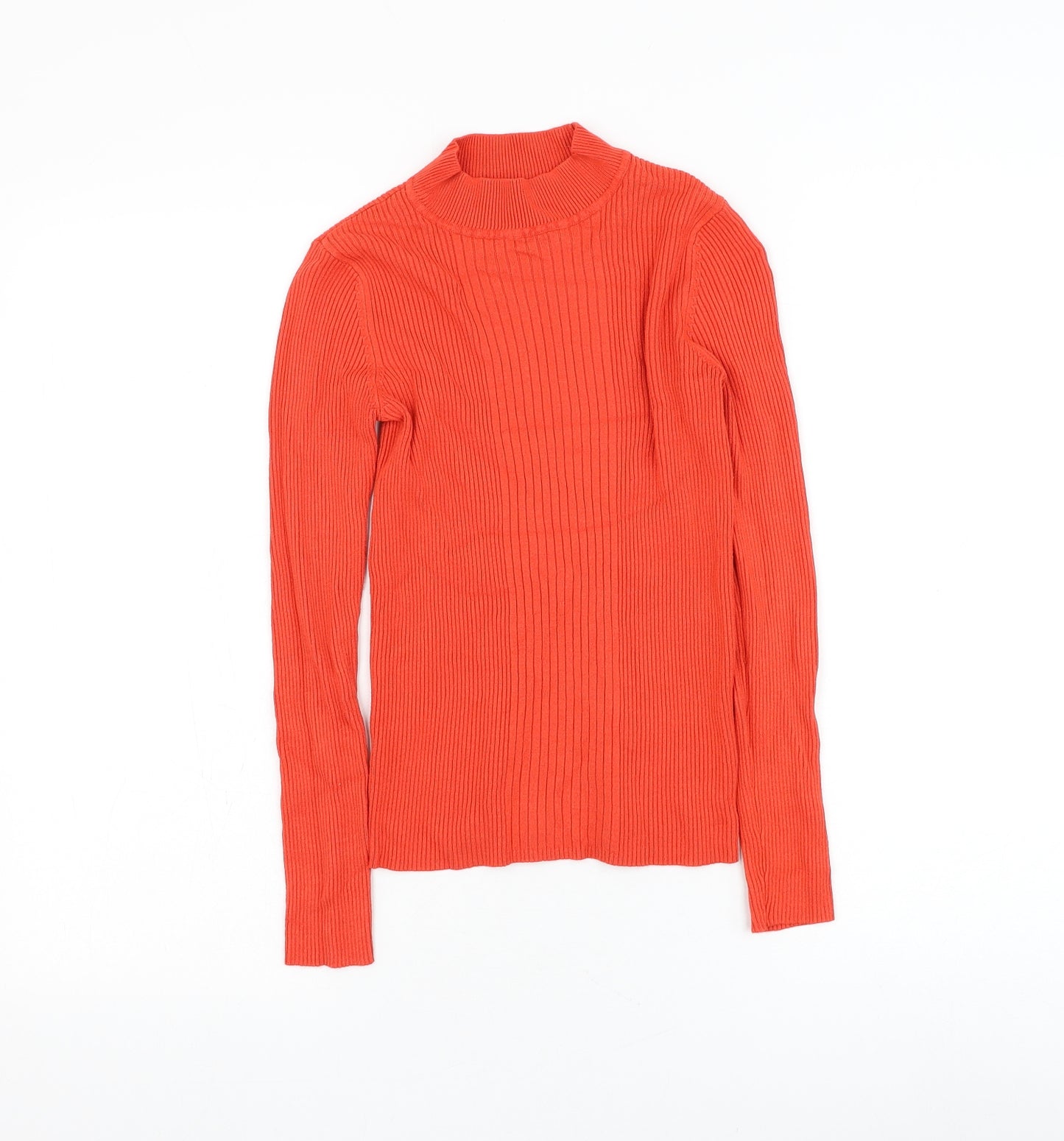 Marks and Spencer Womens Red Mock Neck Polyester Pullover Jumper Size S