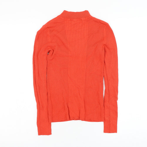 Marks and Spencer Womens Red Mock Neck Polyester Pullover Jumper Size S