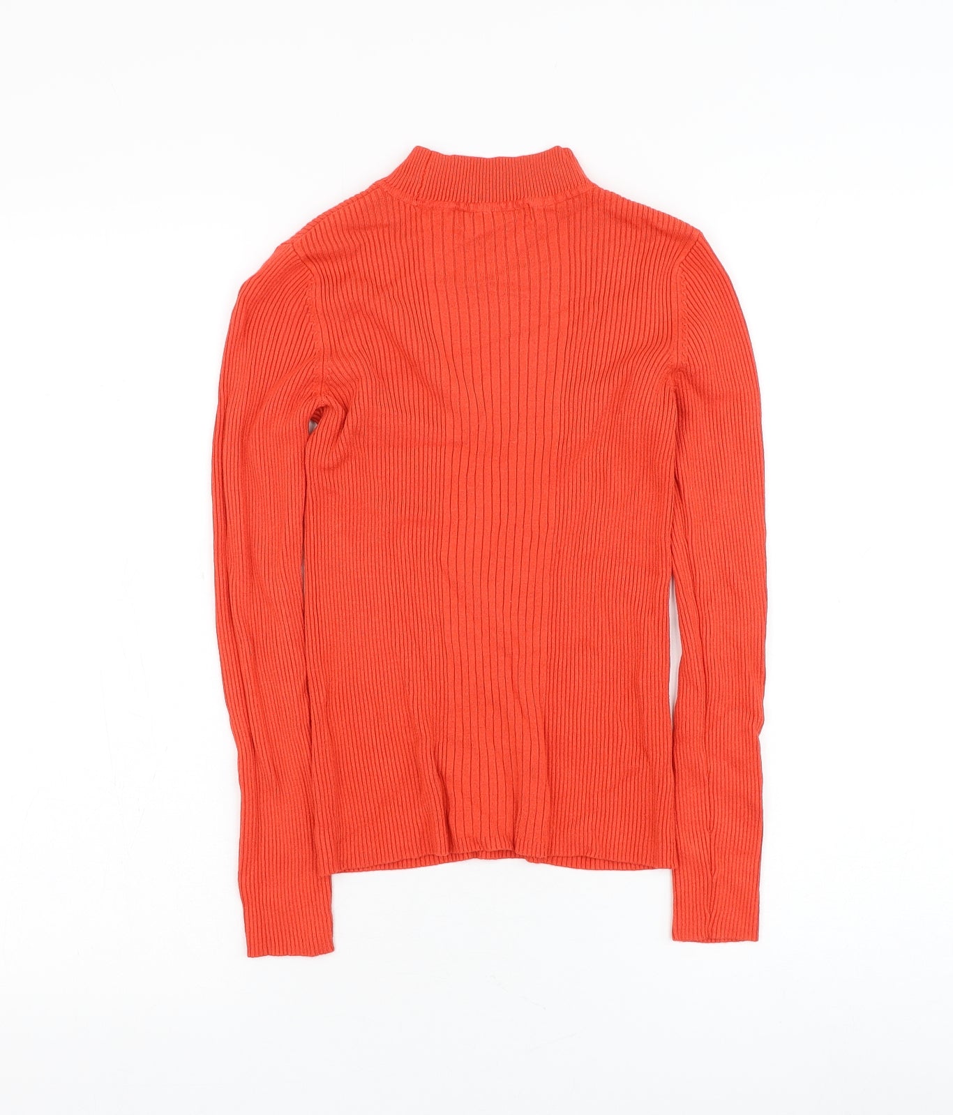 Marks and Spencer Womens Red Mock Neck Polyester Pullover Jumper Size S