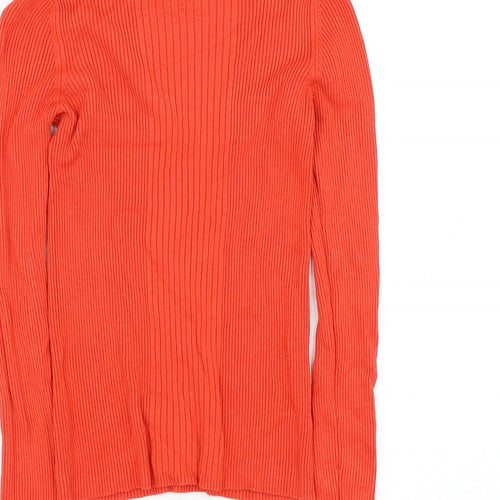 Marks and Spencer Womens Red Mock Neck Polyester Pullover Jumper Size S