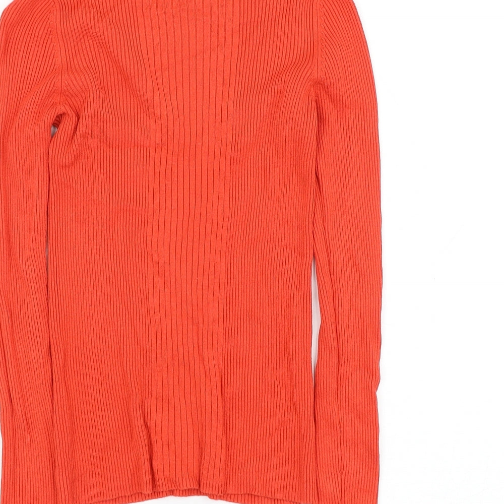 Marks and Spencer Womens Red Mock Neck Polyester Pullover Jumper Size S