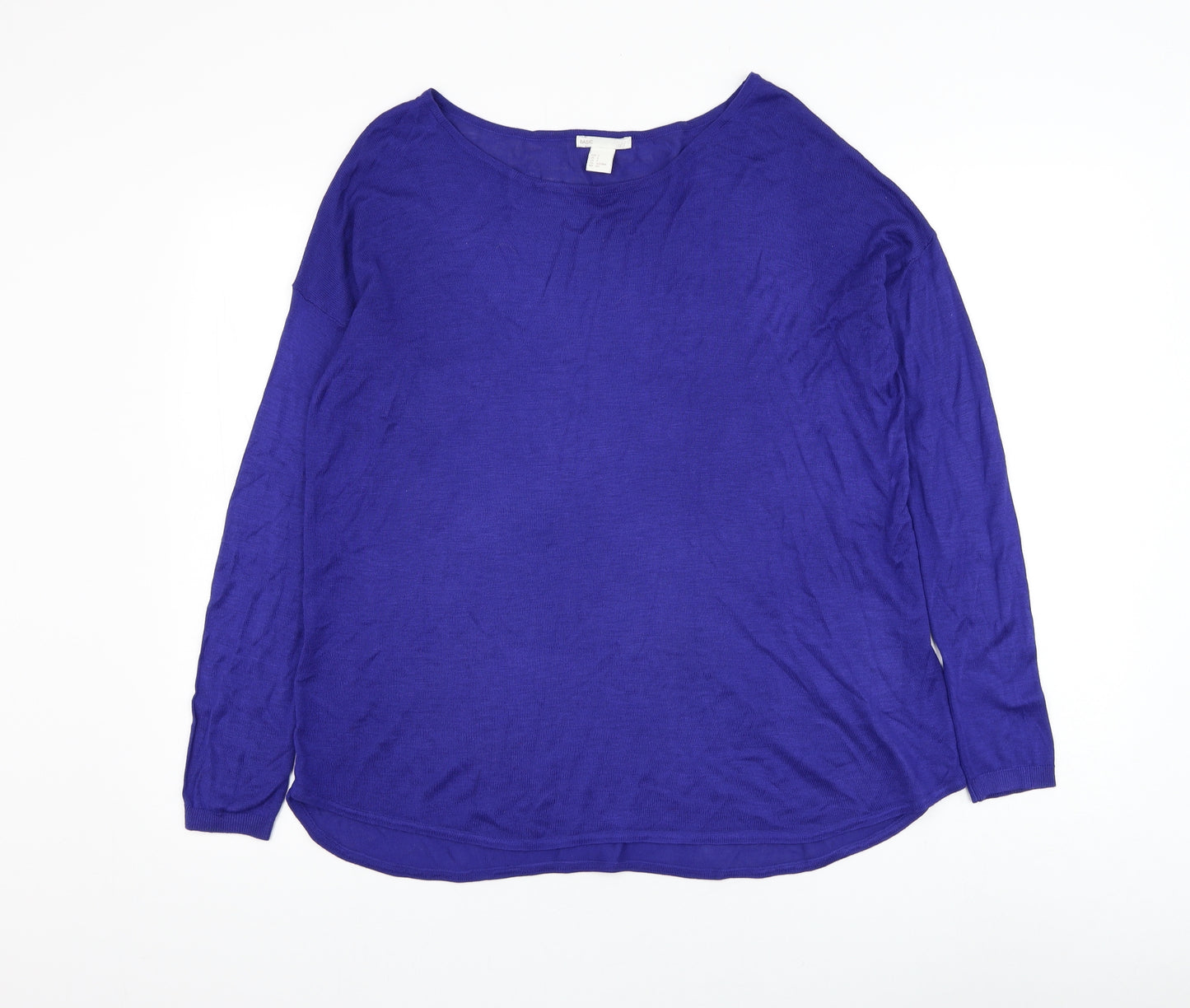 H&M Womens Blue Round Neck Acrylic Pullover Jumper Size S