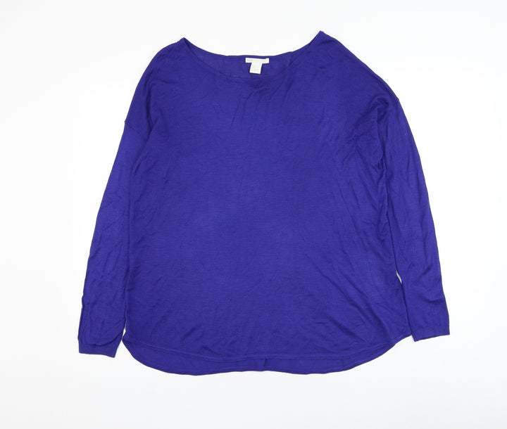 H&M Womens Blue Round Neck Acrylic Pullover Jumper Size S