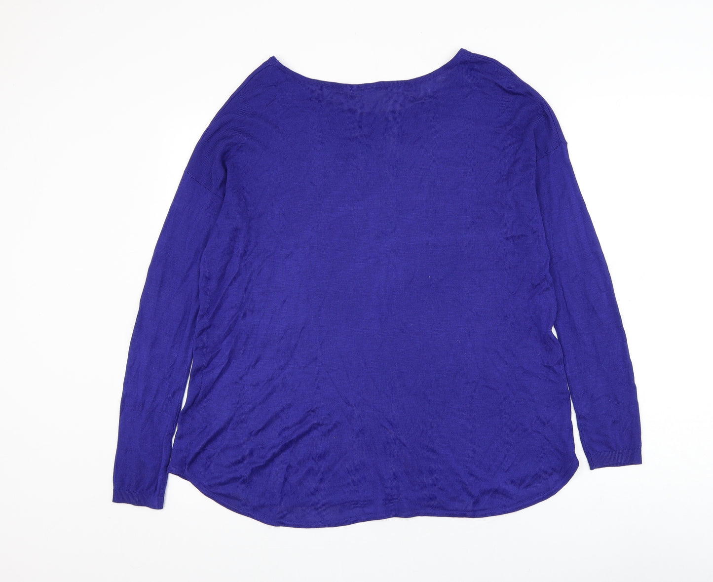 H&M Womens Blue Round Neck Acrylic Pullover Jumper Size S