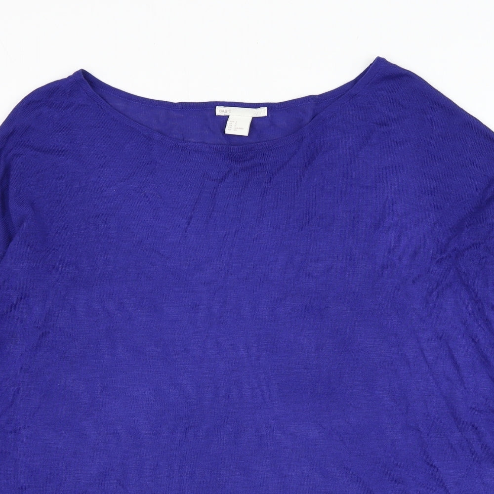 H&M Womens Blue Round Neck Acrylic Pullover Jumper Size S