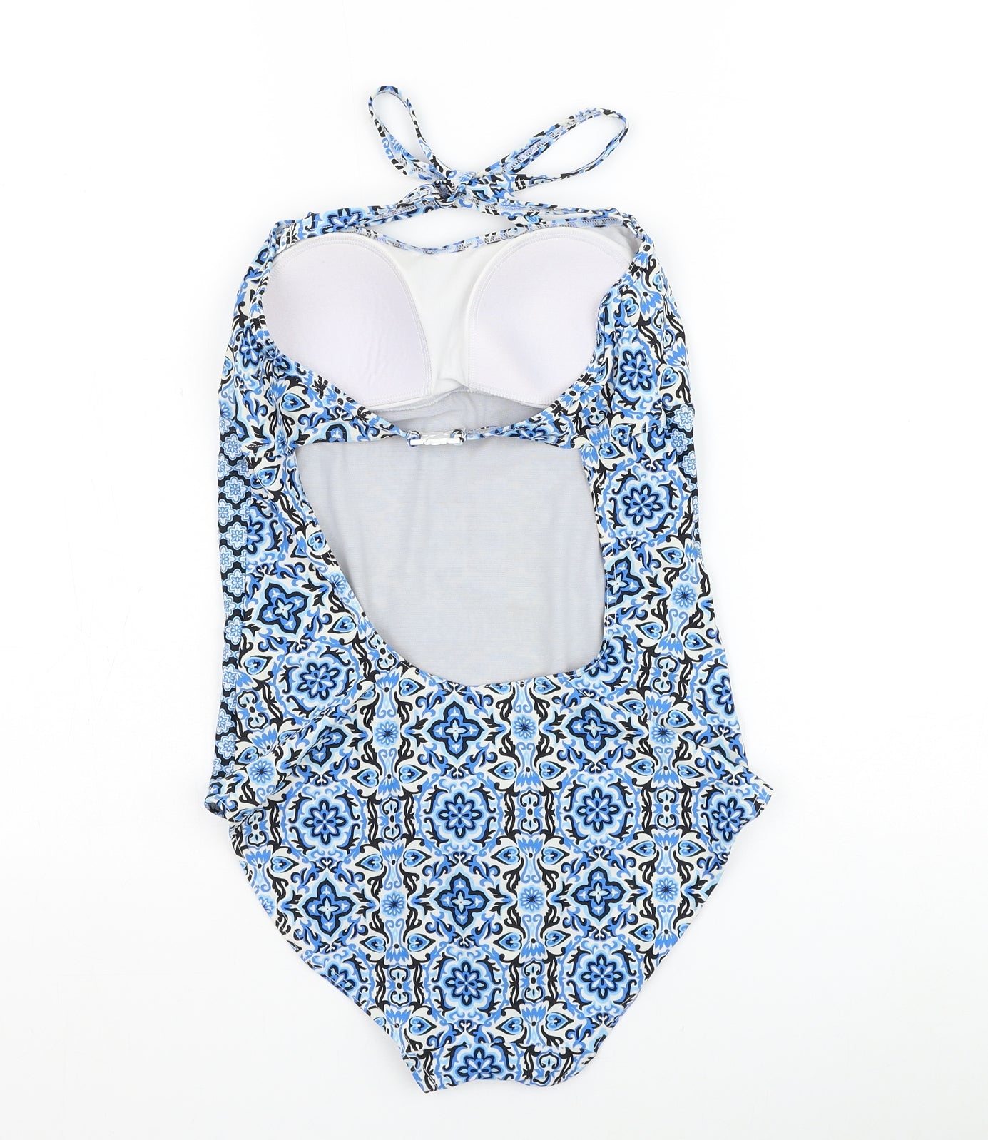 George Womens Blue Floral Polyamide One Piece Size 12