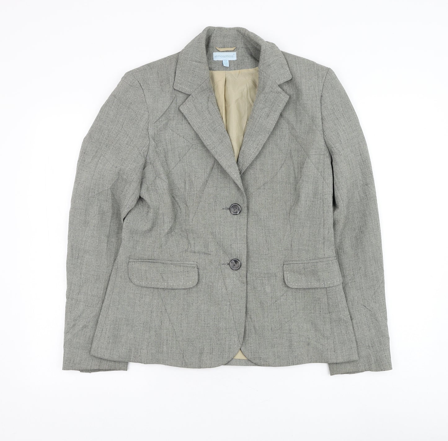 Atmosphere Womens Grey Jacket Blazer Size 12 Button