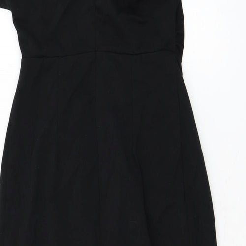 ASOS Womens Black Polyester Pencil Dress Size 8 Round Neck Zip