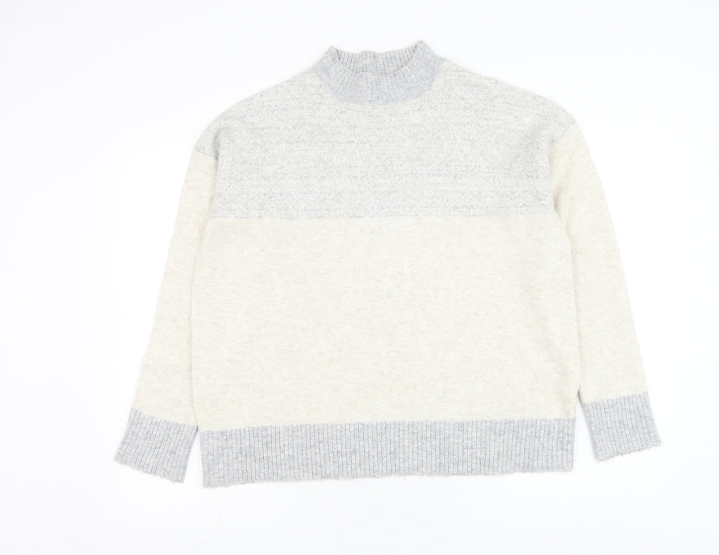 Atmosphere Womens Ivory Round Neck Acrylic Pullover Jumper Size 14