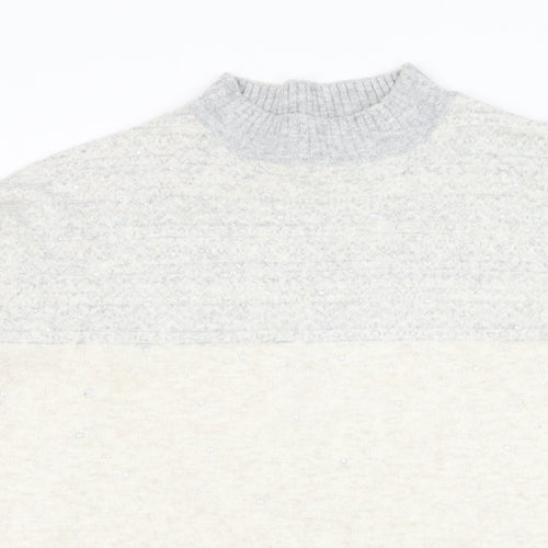 Atmosphere Womens Ivory Round Neck Acrylic Pullover Jumper Size 14