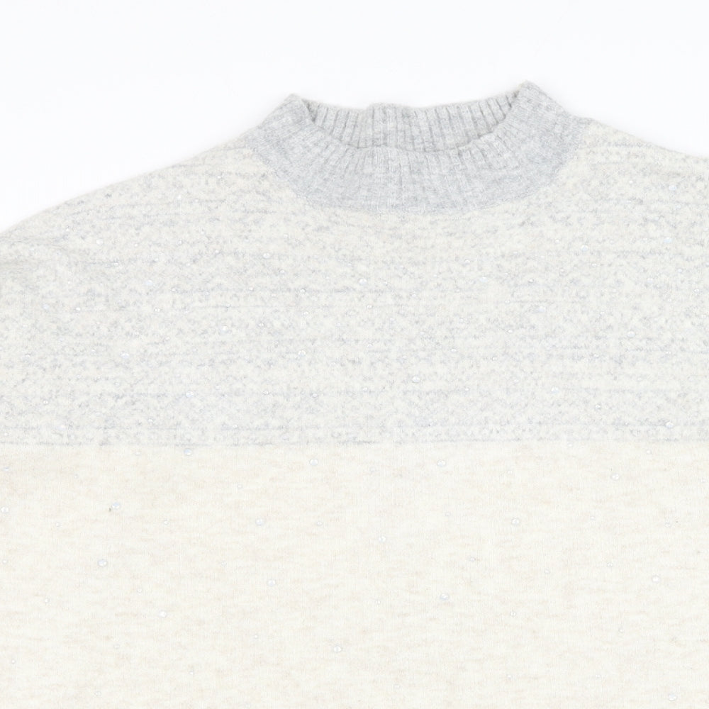 Atmosphere Womens Ivory Round Neck Acrylic Pullover Jumper Size 14