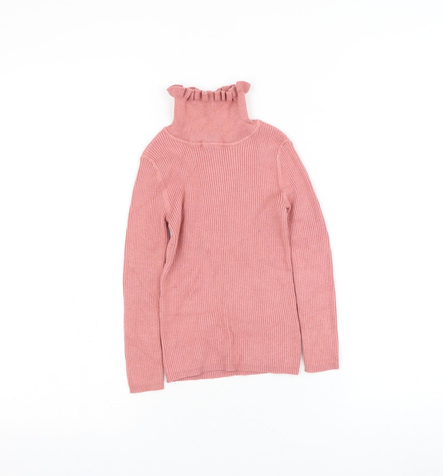 Primark Girls Pink High Neck Viscose Pullover Jumper Size 3-4 Years Pullover