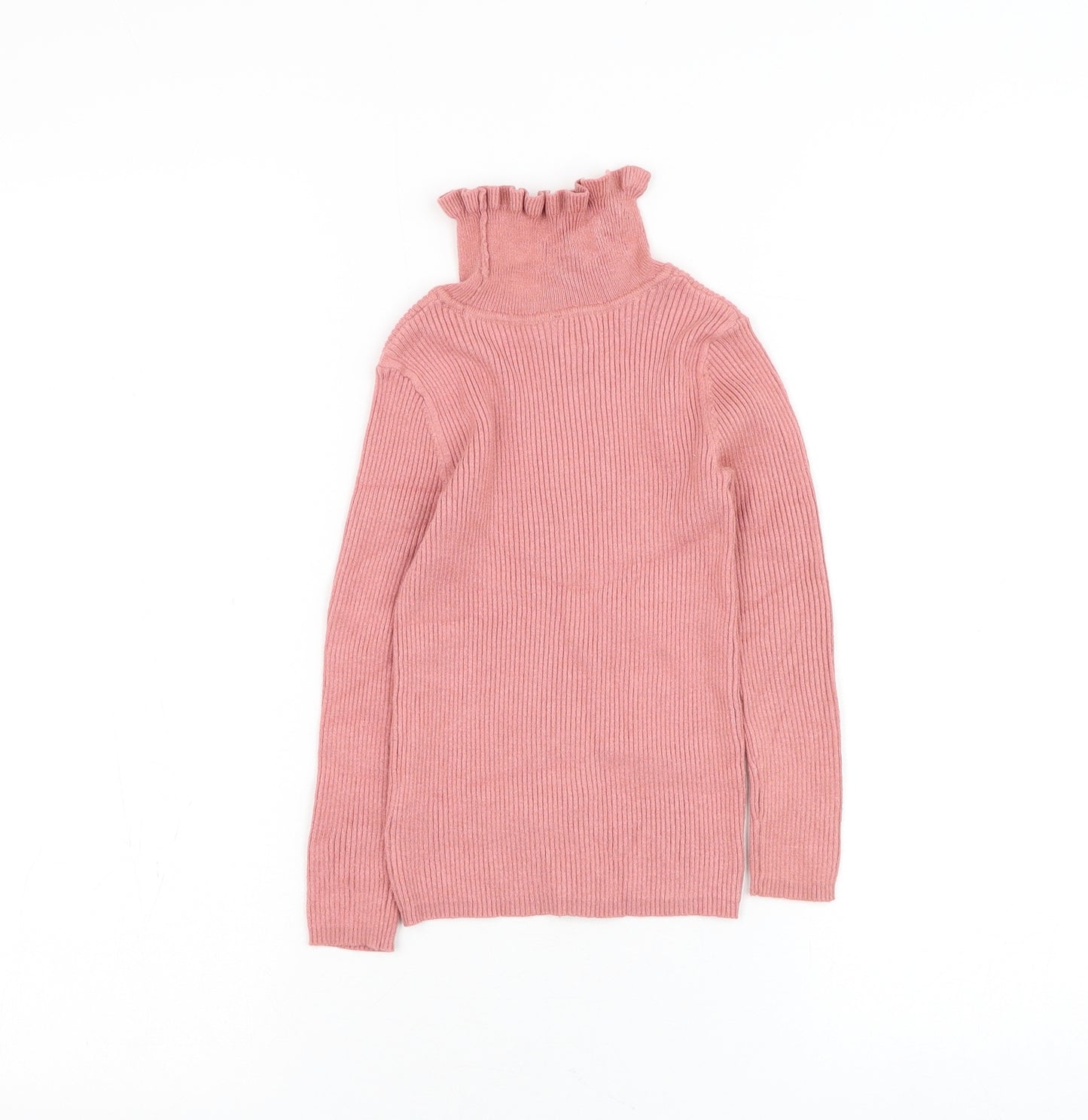 Primark Girls Pink High Neck Viscose Pullover Jumper Size 3-4 Years Pullover