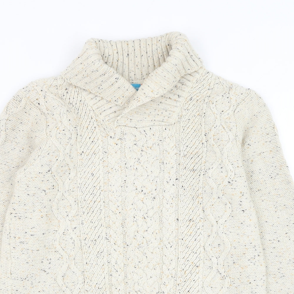 Lilly & Dan Boys Beige Roll Neck Cotton Pullover Jumper Size 11-12 Years Pullover