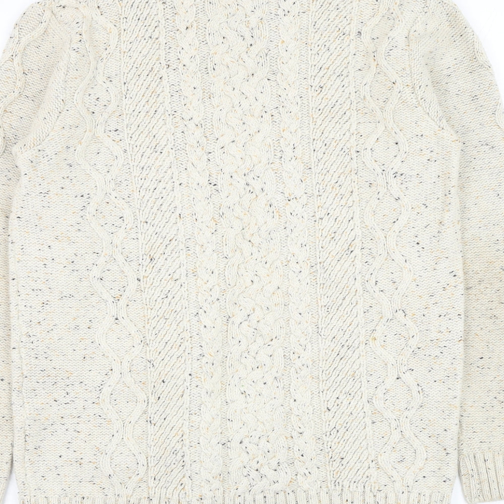Lilly & Dan Boys Beige Roll Neck Cotton Pullover Jumper Size 11-12 Years Pullover