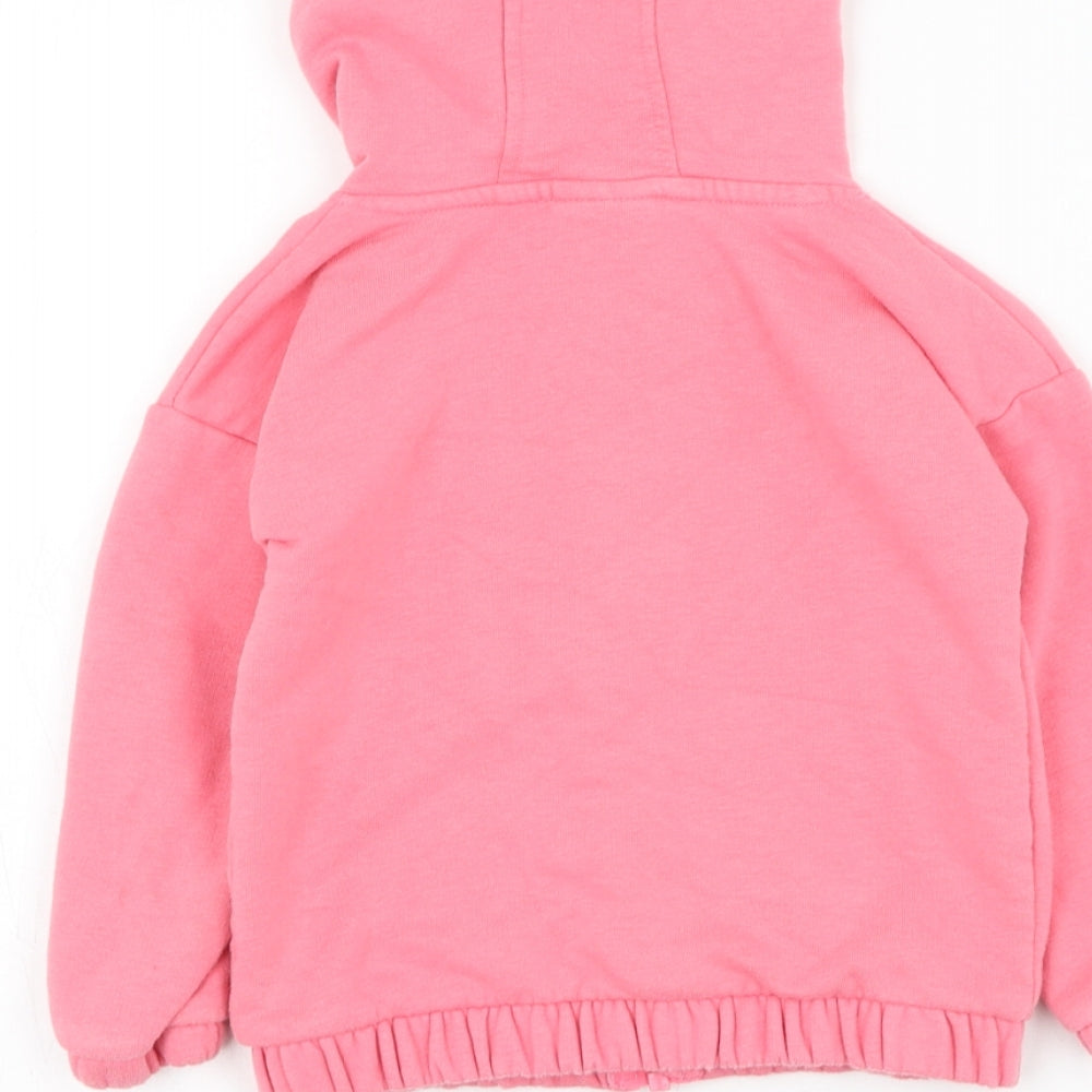 F&F Girls Pink Cotton Full Zip Hoodie Size 2-3 Years Zip - Minnie Mouse