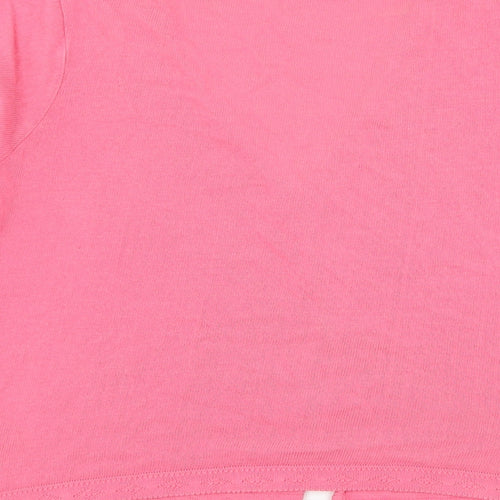 Marks and Spencer Womens Pink Round Neck Cotton Cape Jumper Size 14