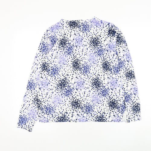 Marks and Spencer Womens White Round Neck Polka Dot Acrylic Pullover Jumper Size 12